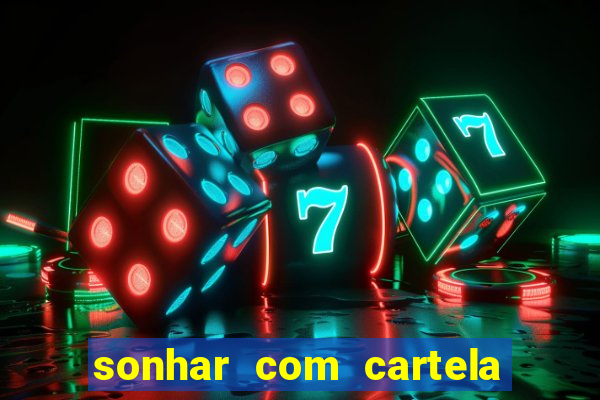 sonhar com cartela de bingo